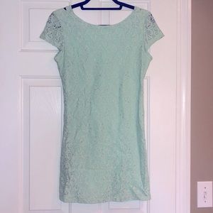 Teal Lace Mini Dress- Size M